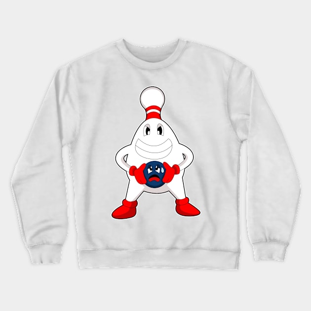 Bowling Bowling pin Bowling ball Crewneck Sweatshirt by Markus Schnabel